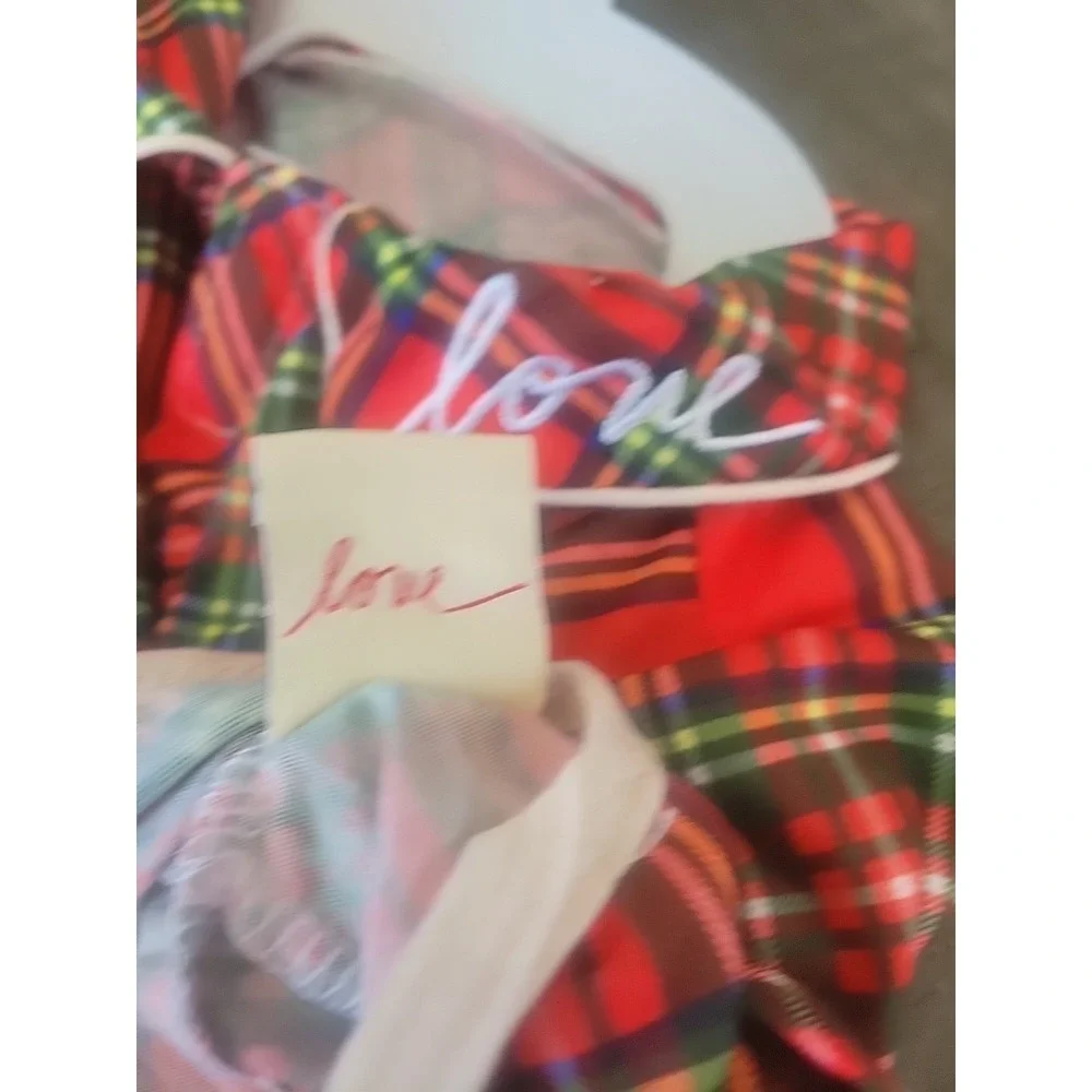 Ellen Degeneres Dog Pajamas 1 Piece Red Plaid 